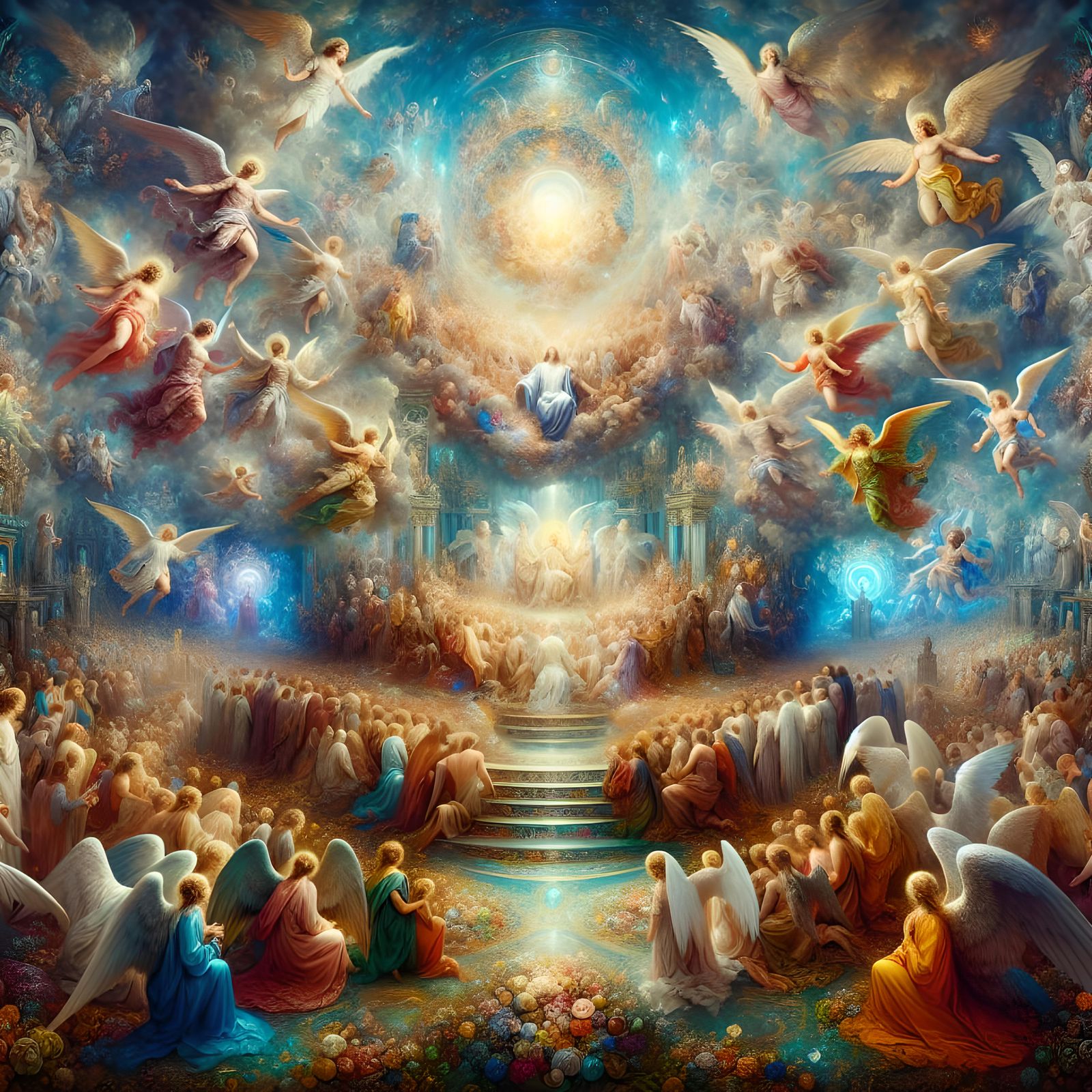 Heavenly Host Worships Divine Presence: Matte Painting