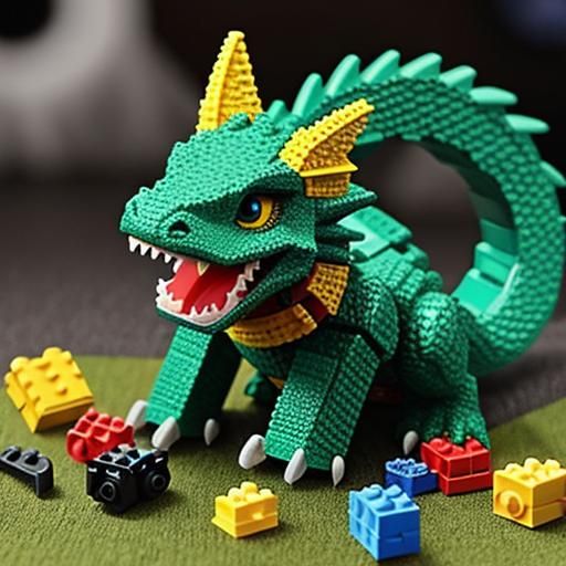 Small Dragon Attacks LEGO Bricks