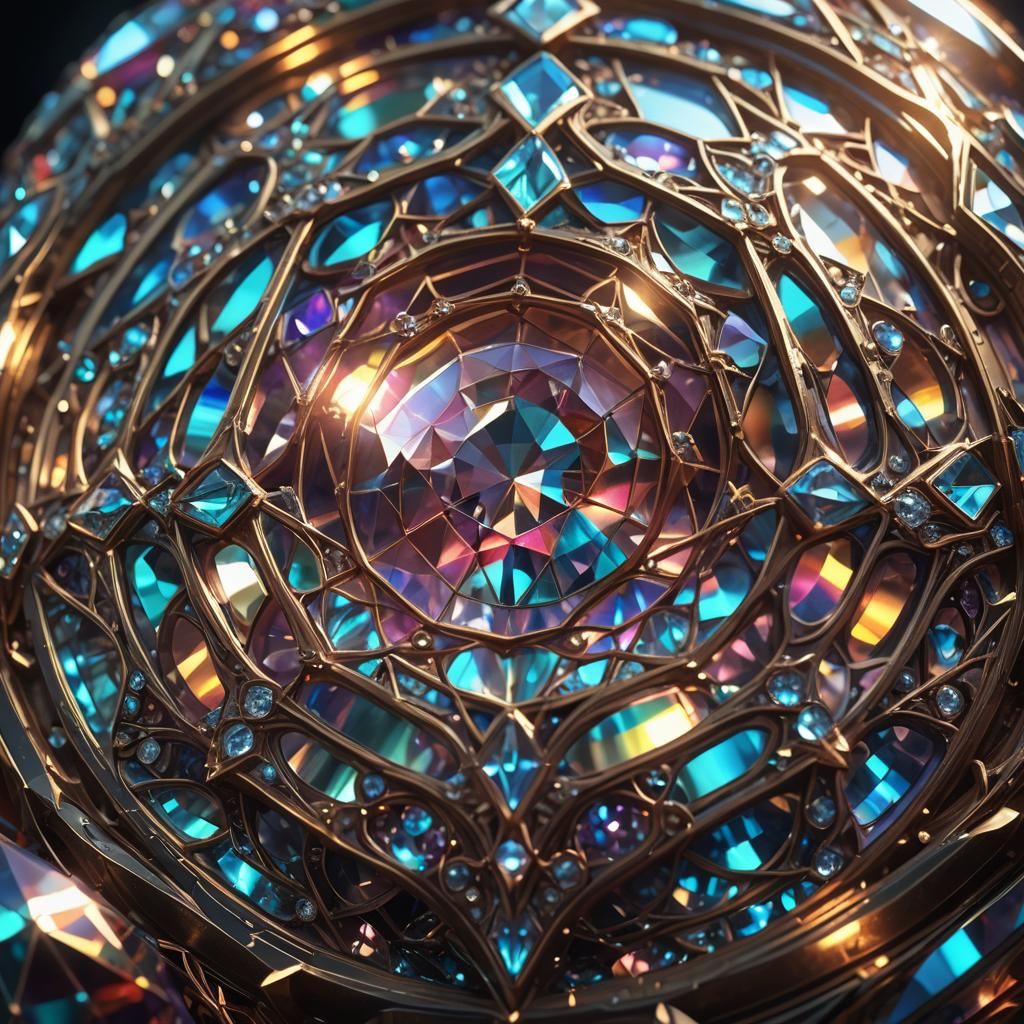 Diamond Dome Macro Lens Close Up: Art Nouveau