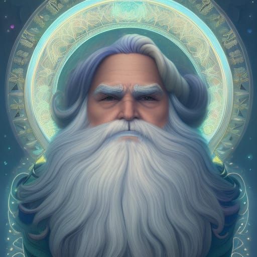 Celestial Moon Wizard in Digital Painting Style