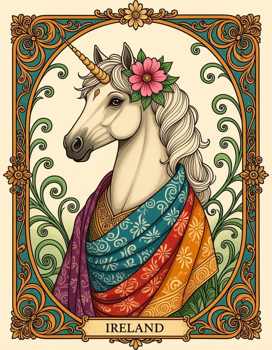 Majestic Irish Stallion in Atmospheric Landscape