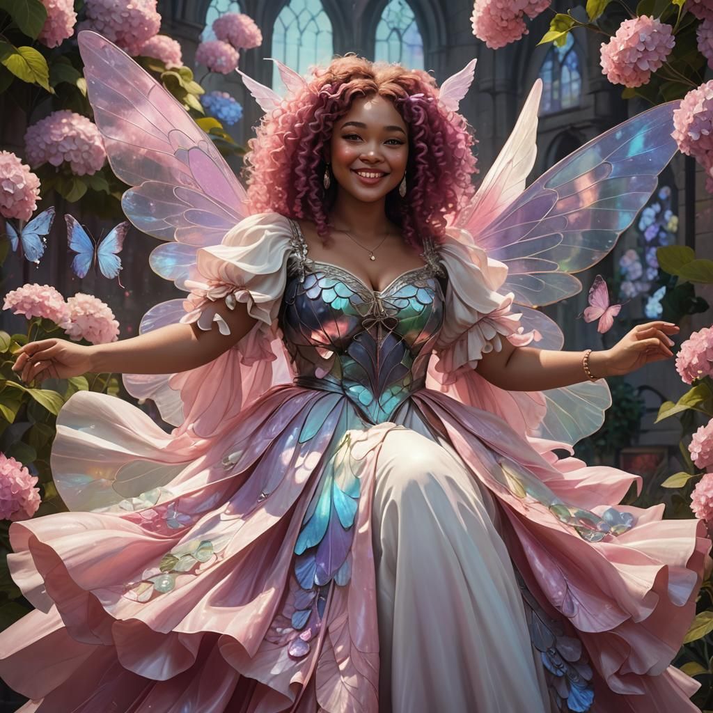 Plus-Sized Woman with Wings in Fantasy Art