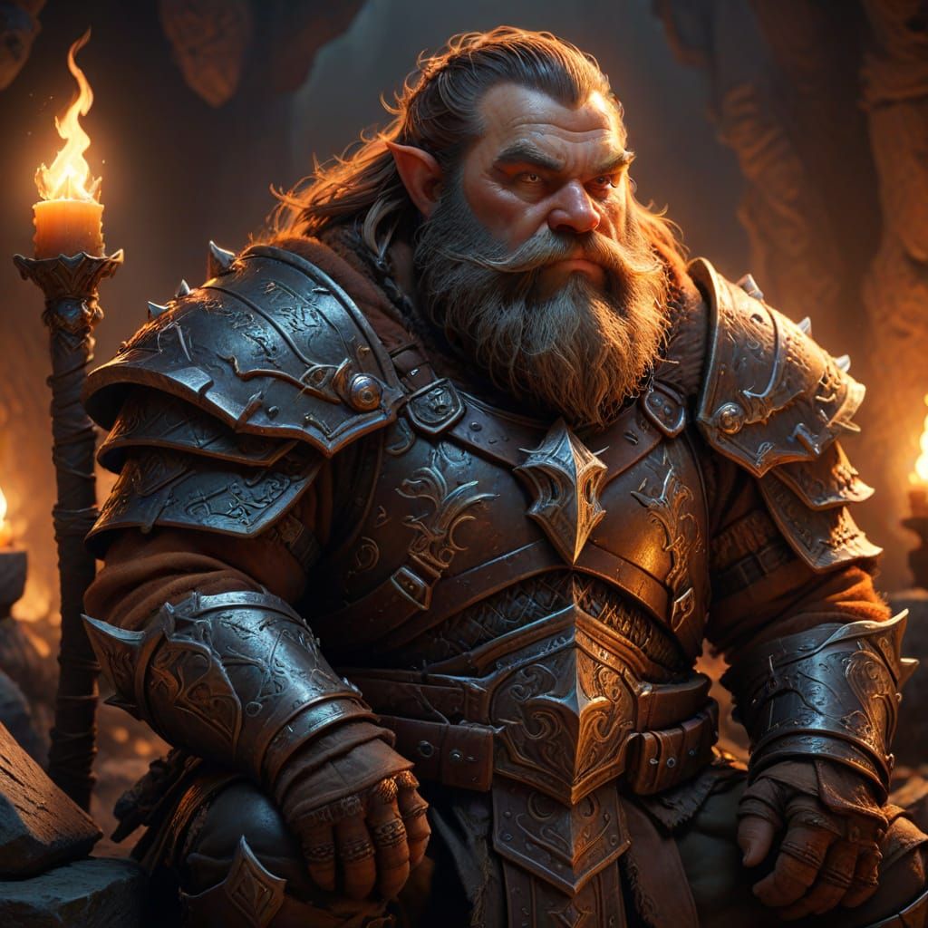 Dwarf Awaits in Candlelight: Fantasy Concept Art