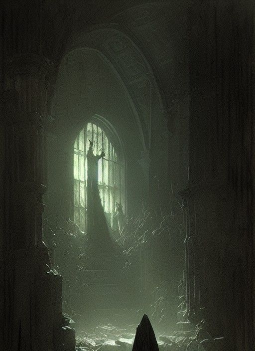Lonely Figure in Dark Gothic Horror Style