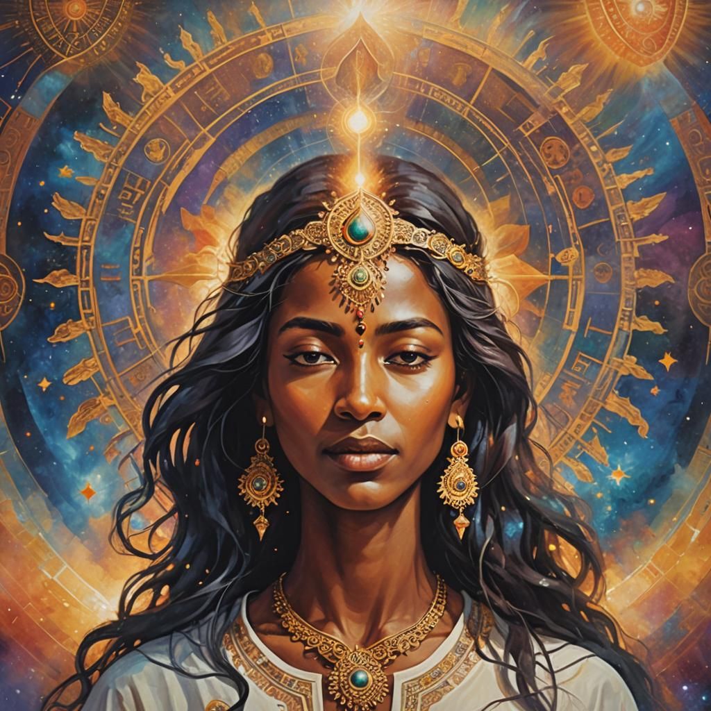 Woman's Spiritual Awakening: An AI Generated Image