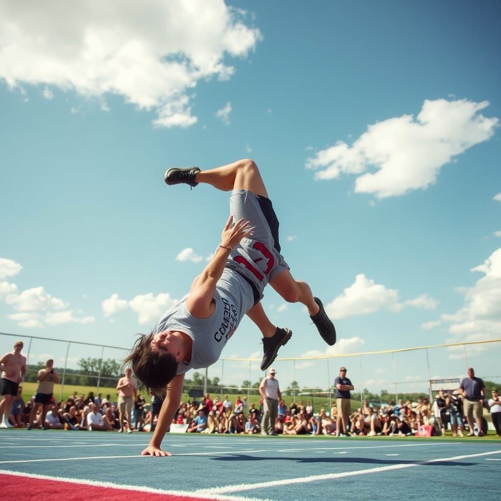 Dramatic Elbow Drop in Mid-Air