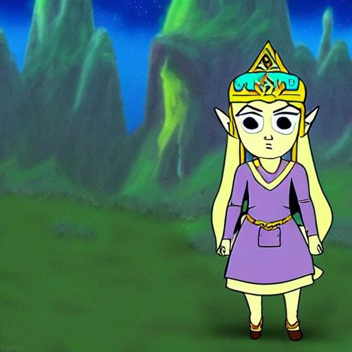 Princess Zelda in Cartoon Style