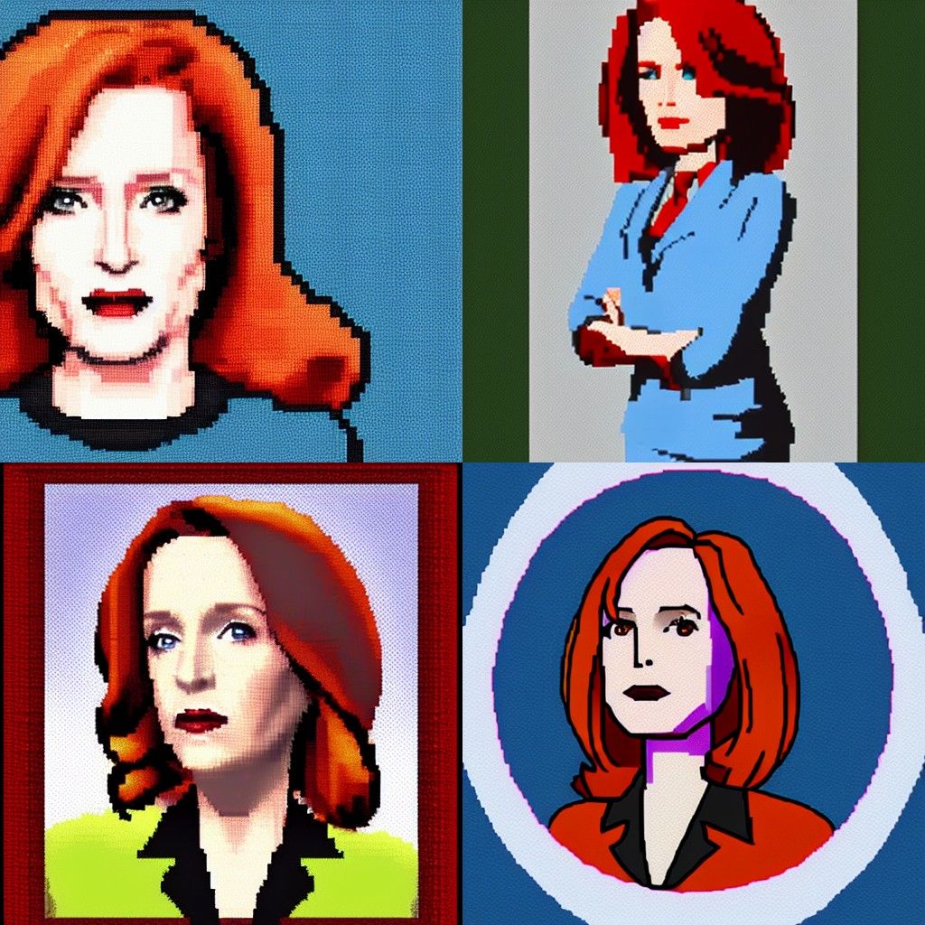 Dana Scully in Pixel Art Style
