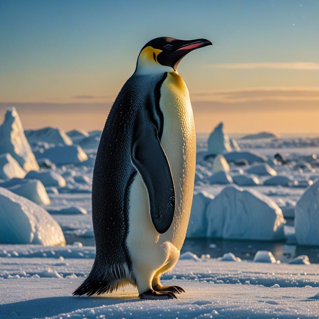 Emperor Penguin in Antarctica: Photorealistic Wildlife Photo...