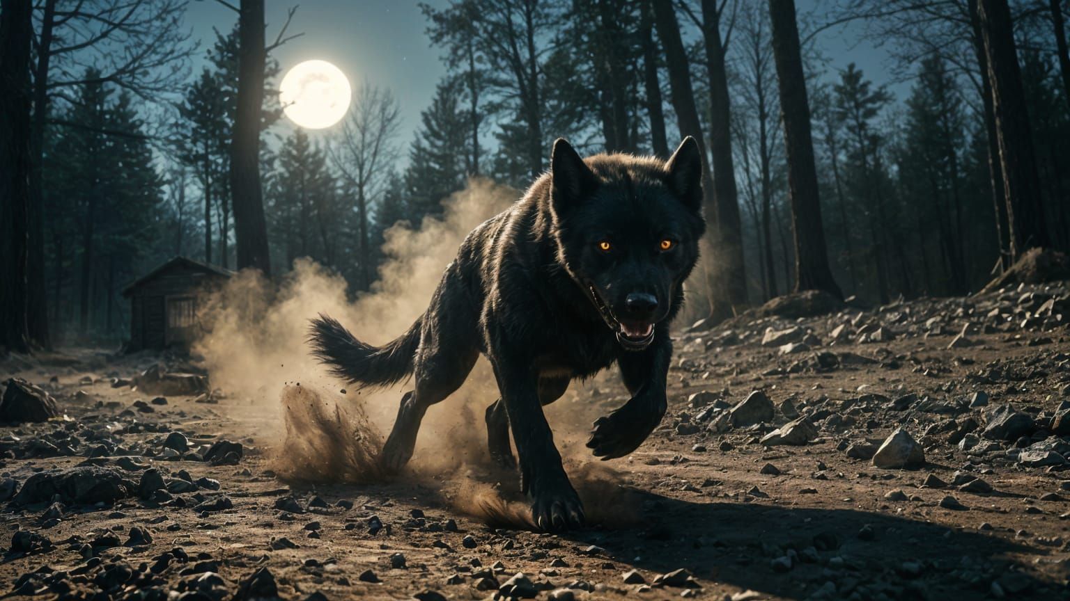 Fierce Demonic Barghest Unleashed in Medieval Village