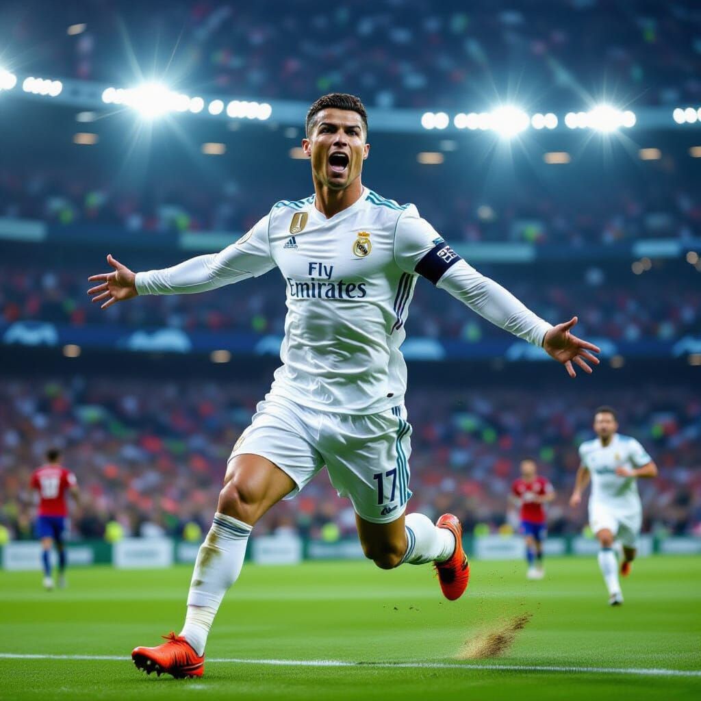 Cristiano Ronaldo Scores Goal in Electric Stadium