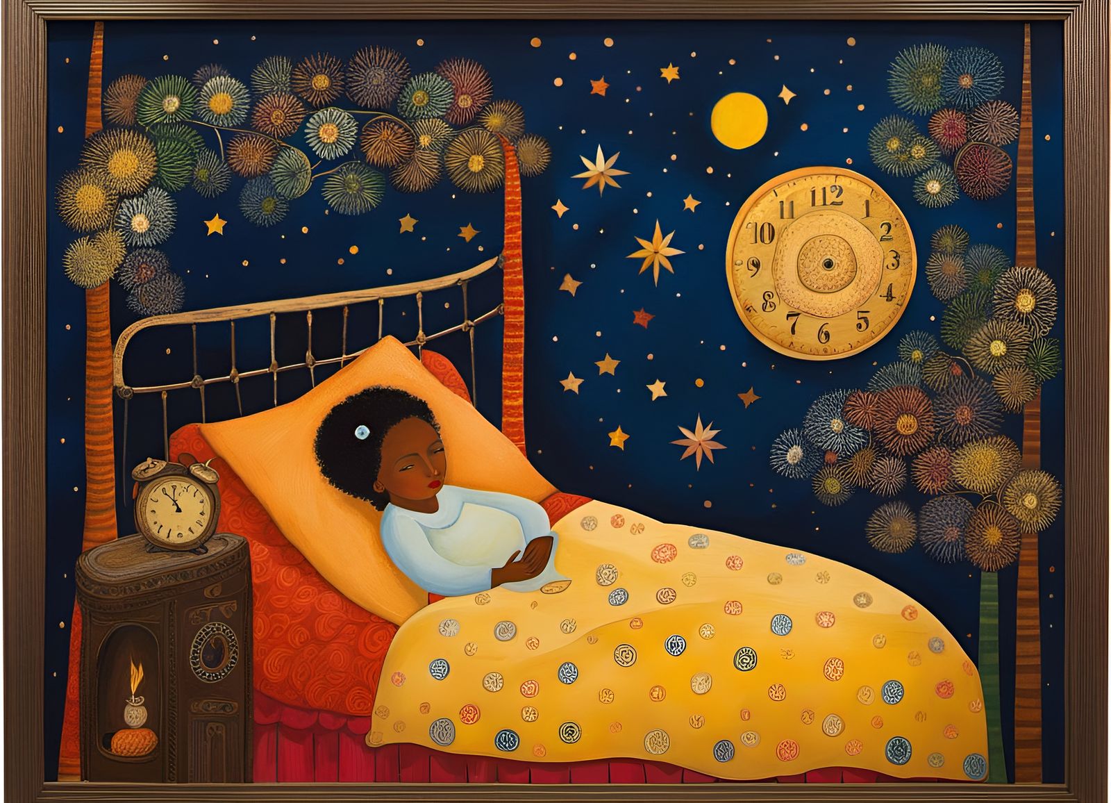 Dreamy Bedtime Collage Inspired by Folk Art