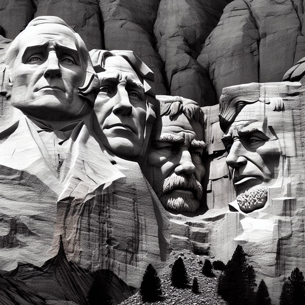 Animated Mount Rushmore Presidents Debate