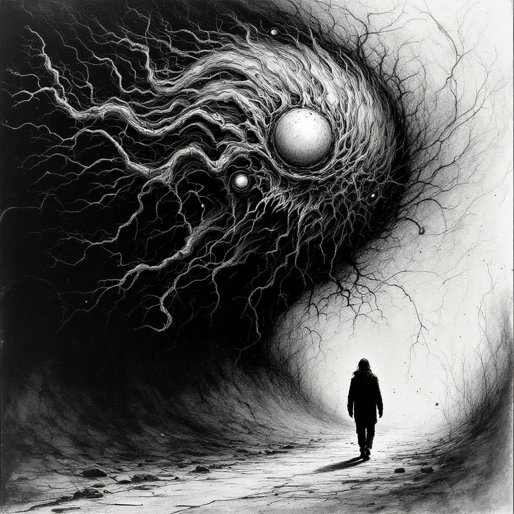 Biomechanical Expressionism: Distorted Organic Forms in Ink ...