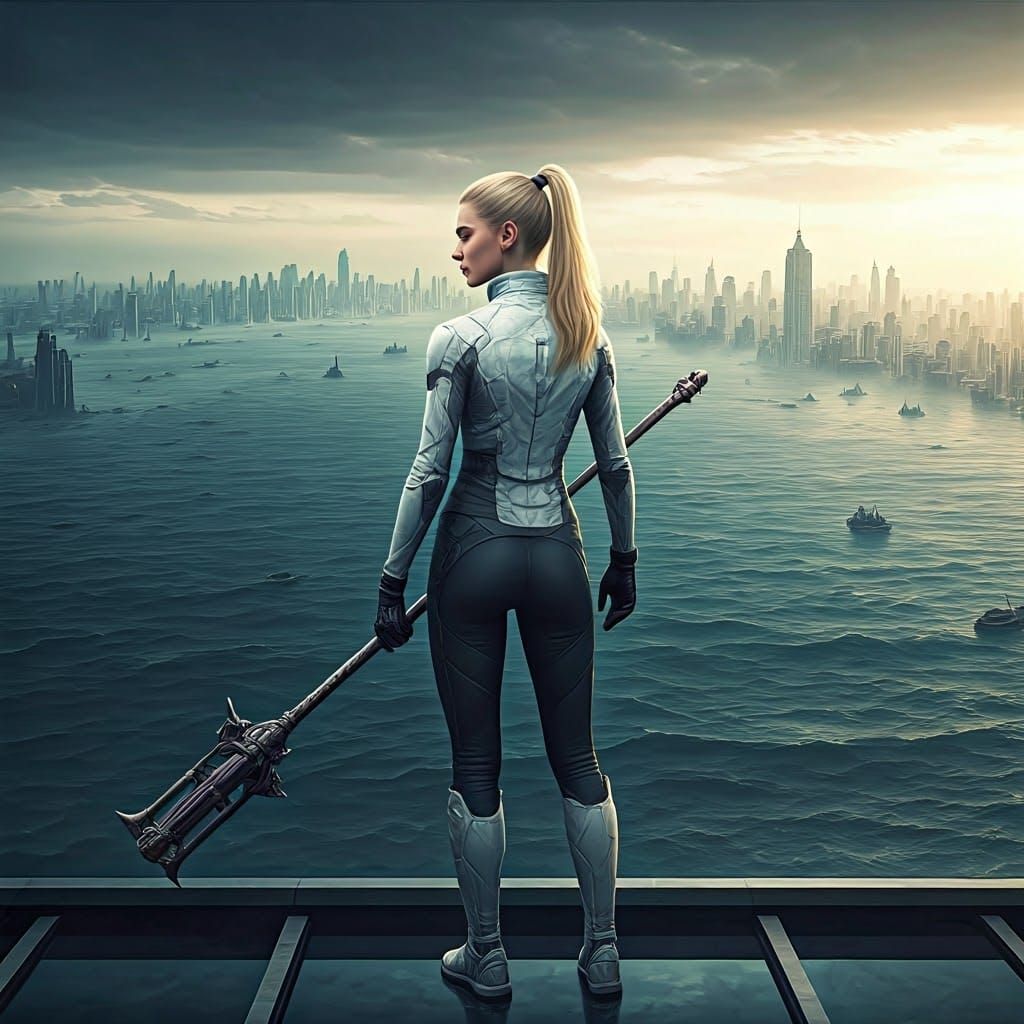 Flooded Mumbai City: Cara Halloran on Rooftop