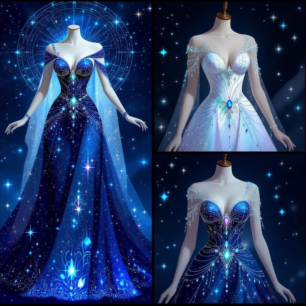 Celestial Dresses Adorned with Crystals and Jewels