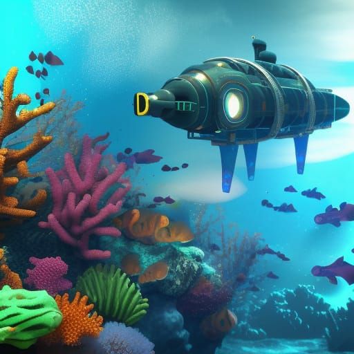 Oceanographer Submarine in Crystalline Coral Reefs