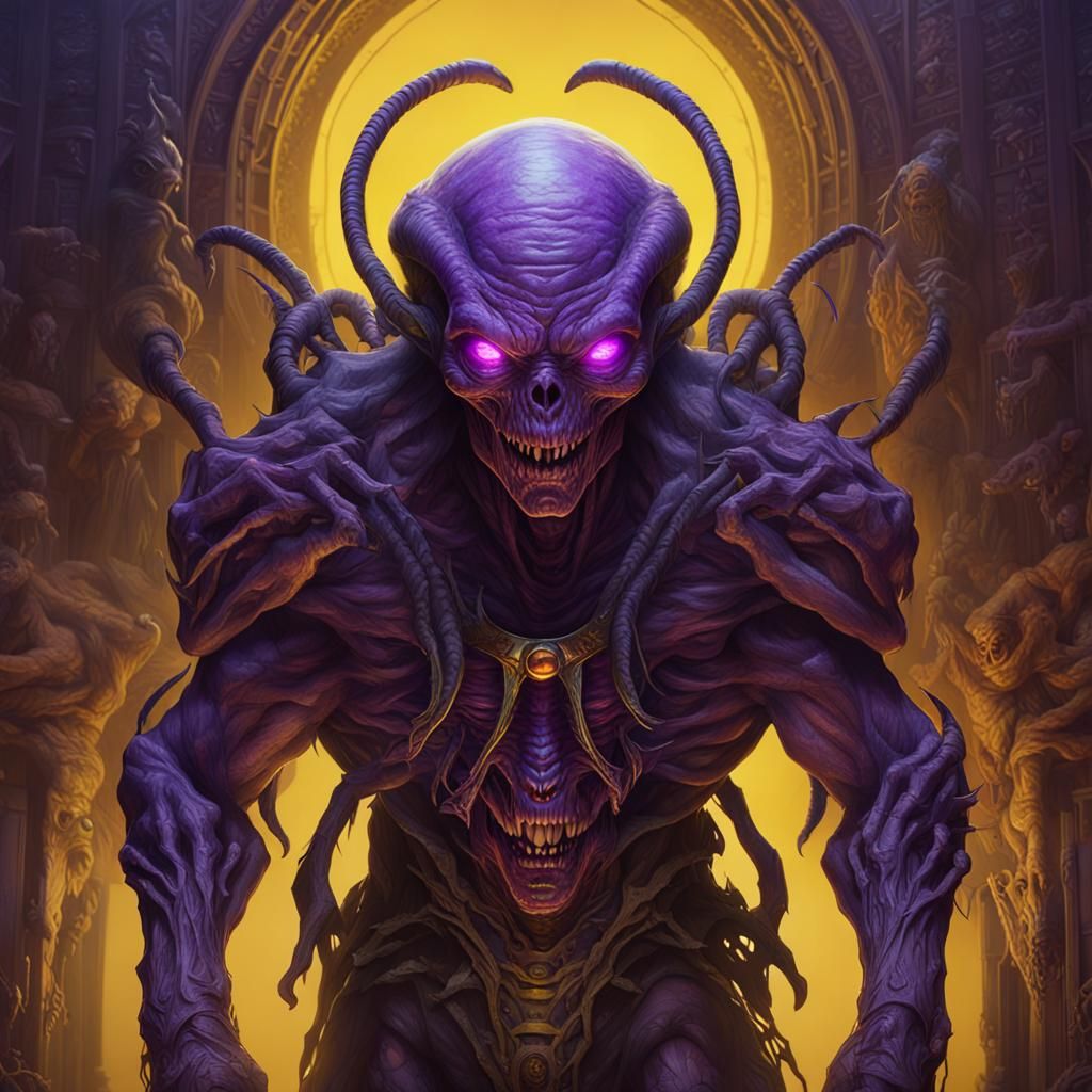 Dark Horror Mutant in Hyperdetailed Fantasy Art