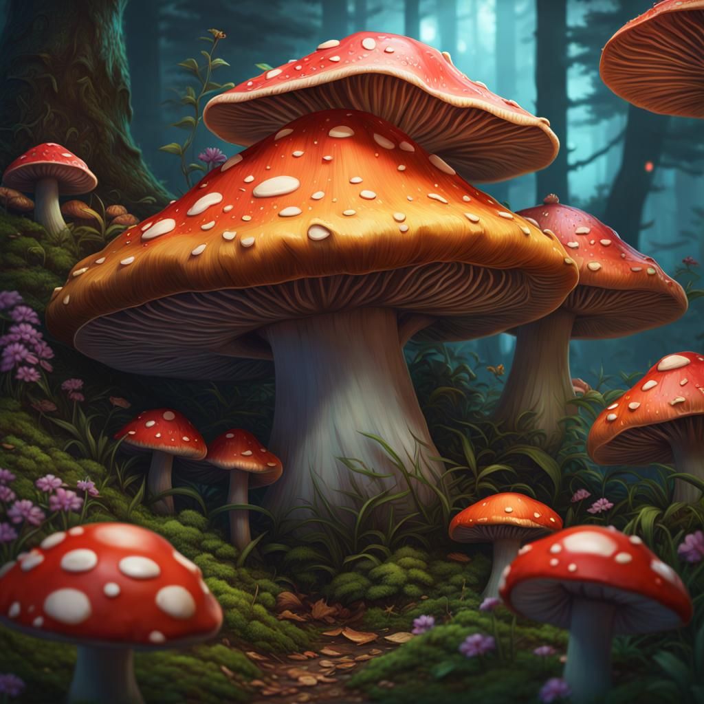 Mushroom Forest Crime Scene, Concept Art