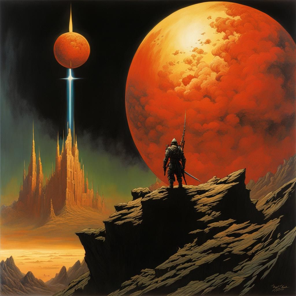 Dark Fantasy Relief in Gothic Horror Style