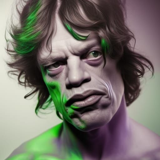 Cyberpunk Purple Hulk Rockstar Portrait