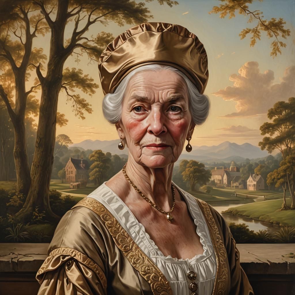 Colonial Portrait of Abigail Alexander in 18th Century Style