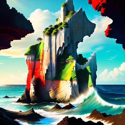 Vibrant Beach Scene with Colorful Details