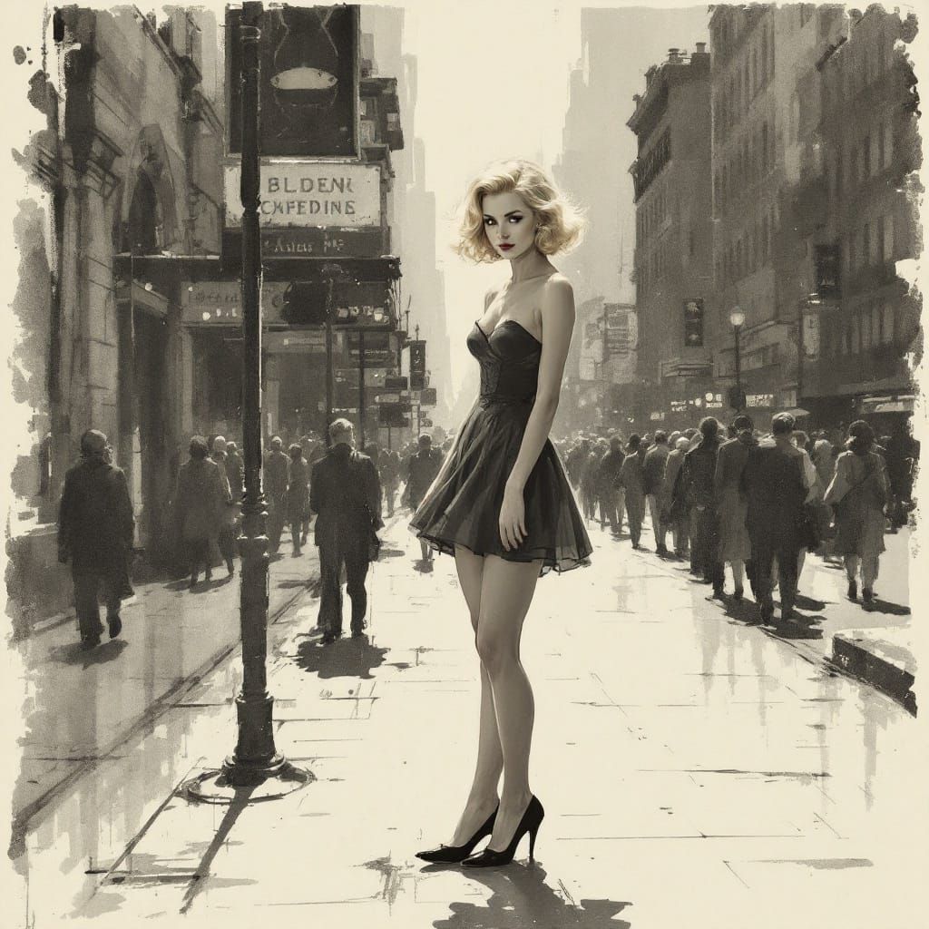 1950s Pin-Up in Arthur Rackham Style