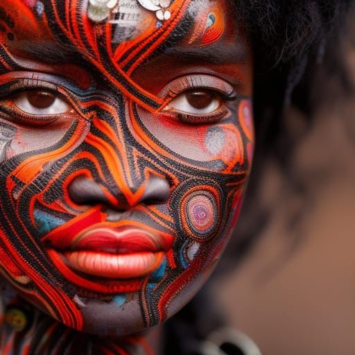 Aboriginal art inspired portrait II (Australia)