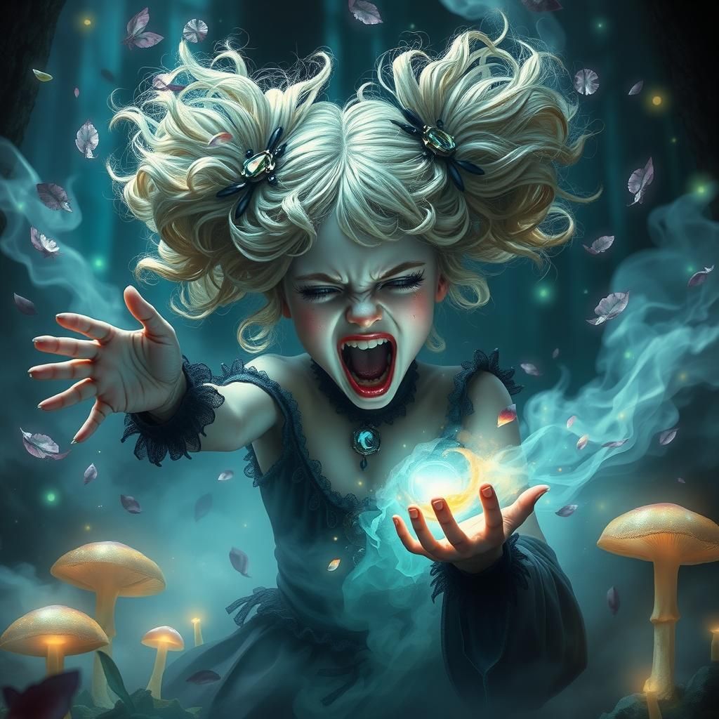 Gothic Girl Summons Enchanted Forest in Digital Art