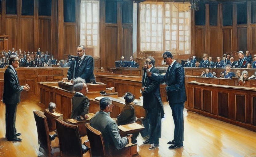 Sammy Gravano Testifying in Court Watercolor Painting