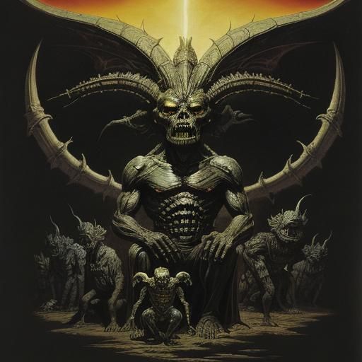 Grotesque Creatures Emerge from Darkness: A Dark Fantasy