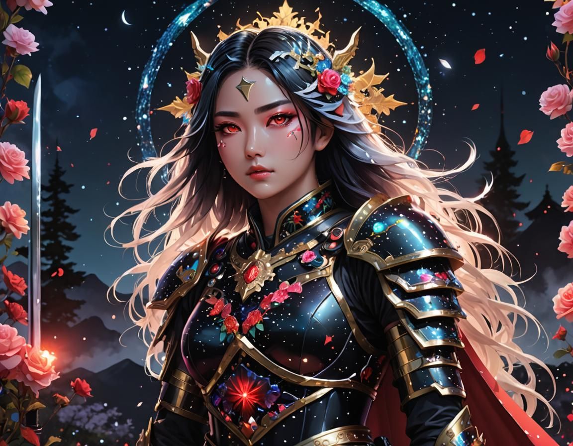 Warrior Girl Under Arctic Constellations, Anime Art