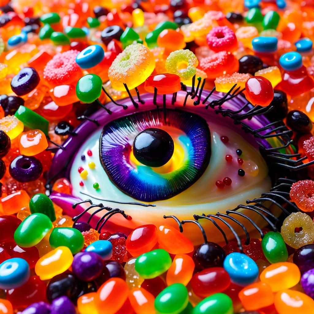 Candy Eye Macro Photography in Triadic Colors