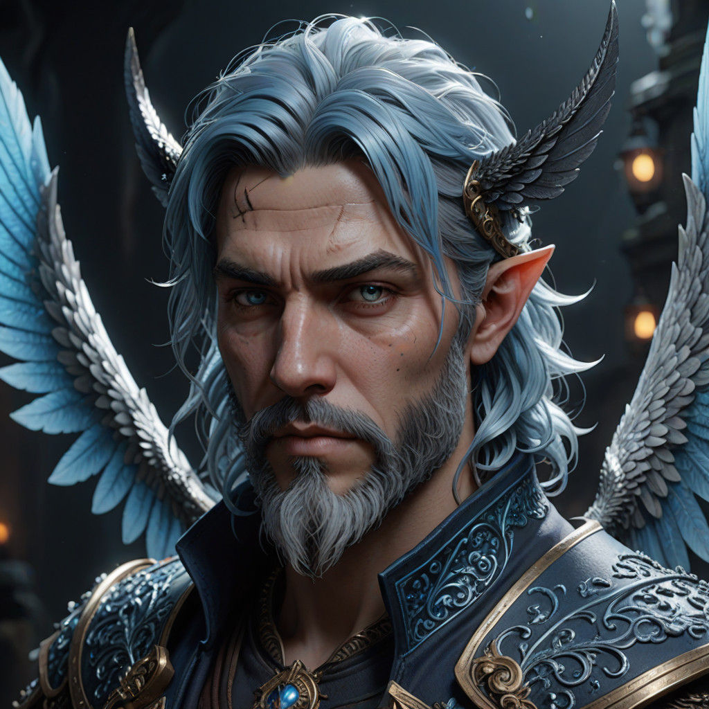 Enchanted Frost Pixie with Majestic Black Wings