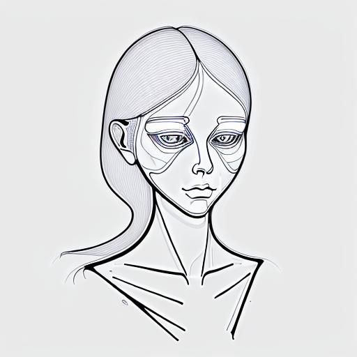 Distorted Line Art: Abstract Human Figure