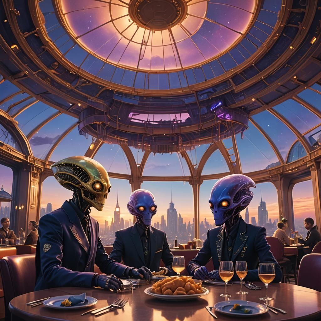 Aliens Fine Dining in Opulent City Restaurant