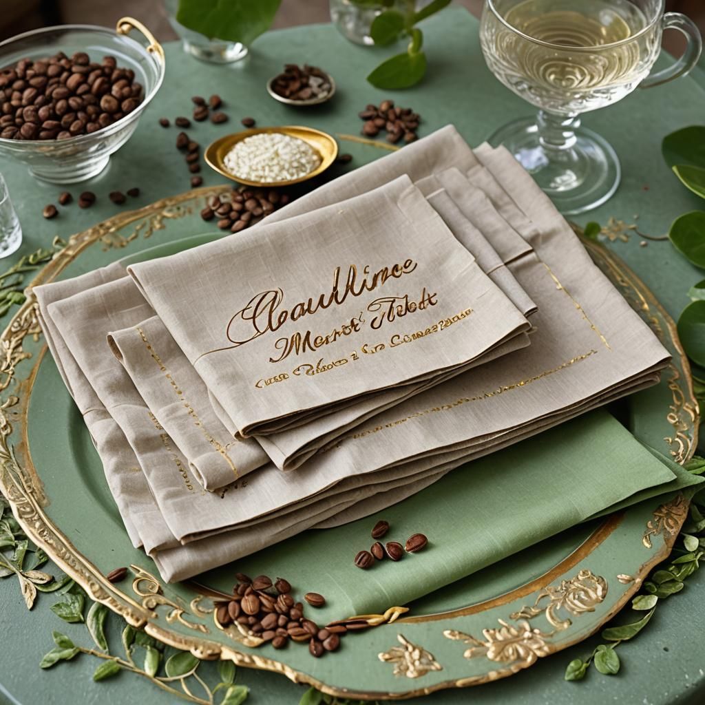 Elegant Napkins and Tea Seeds in English Teahouse