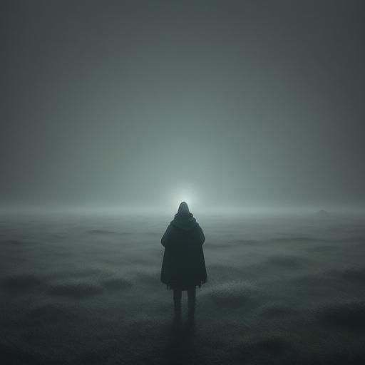 Ethereal Figure Amidst Time, Digital Art