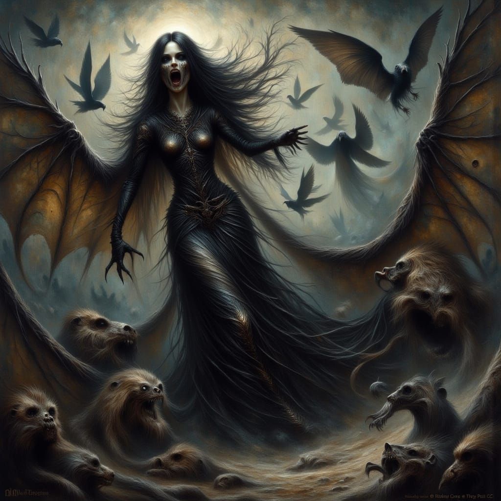Romantic Goth Monsters under the Bed in Ethereal Style