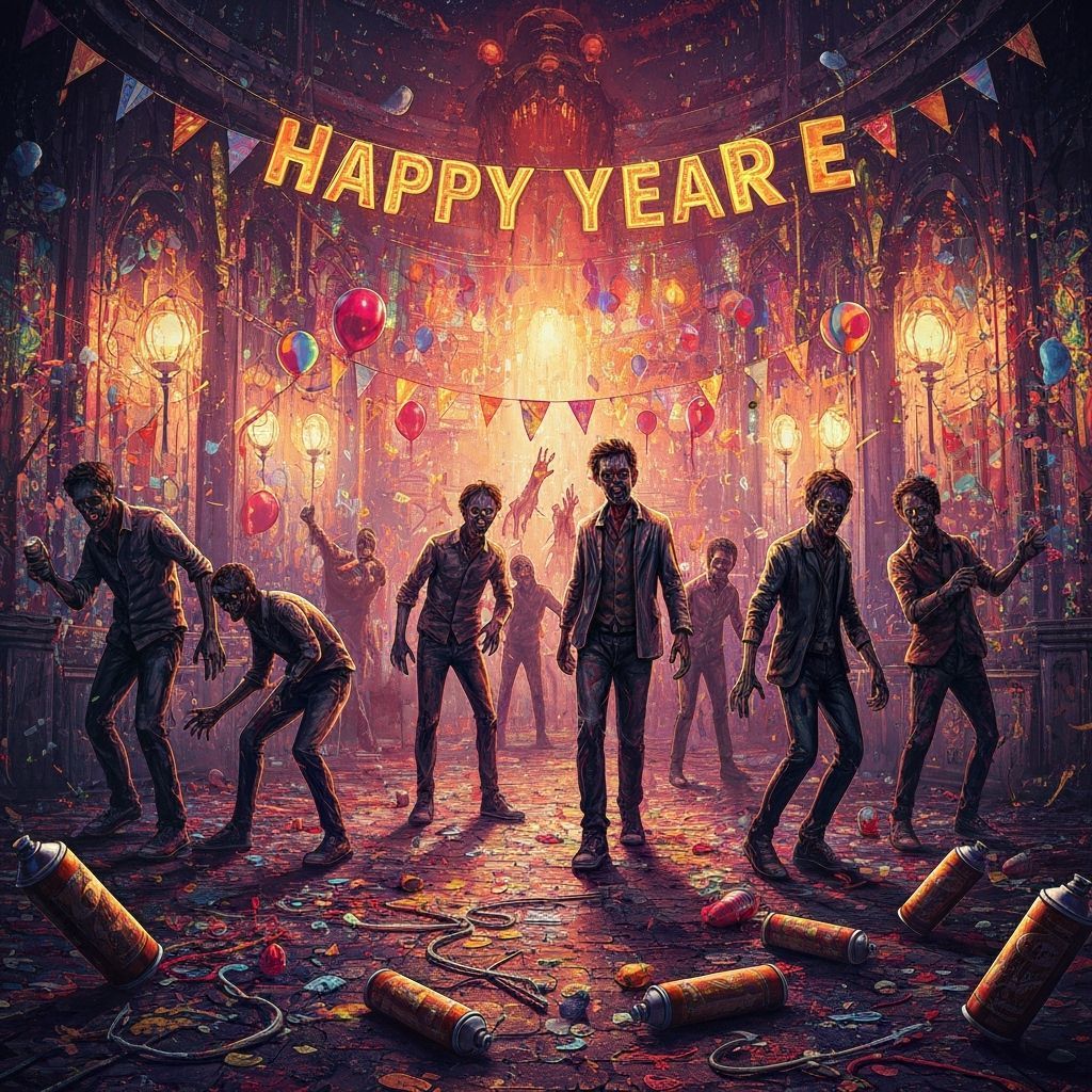 Zombie Apocalypse New Year's Eve Party in Vibrant Matte Pain...