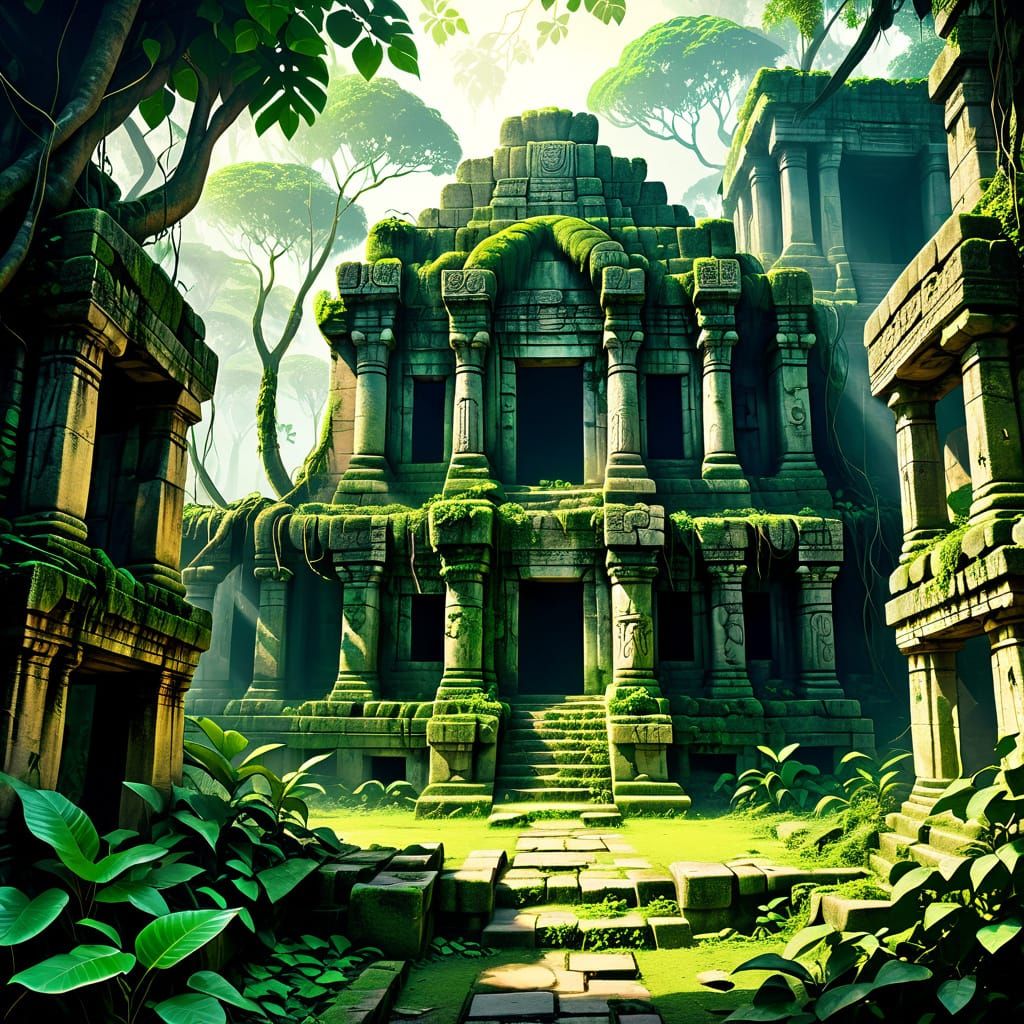 Ancient Mayan City Lost in Lush Jungle Ruins