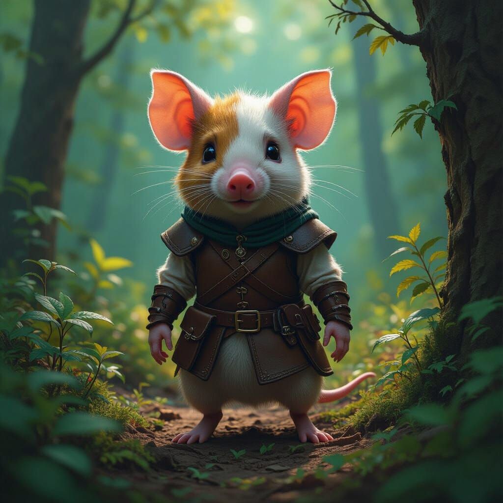 Hyperrealistic Mouse-Pig Creature in German Forest