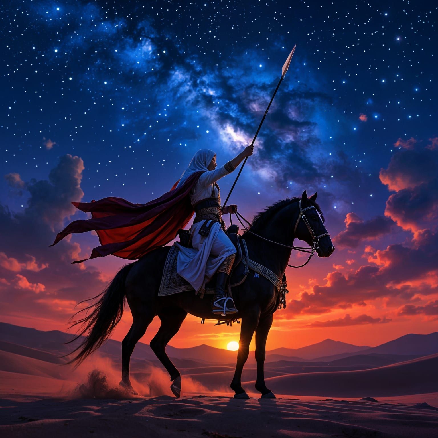 Arab Knight on Horseback