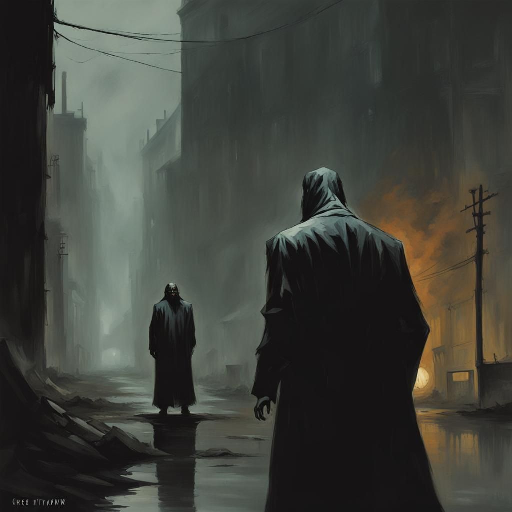 Sinister Talking Portrait in Dark Fantasy Style