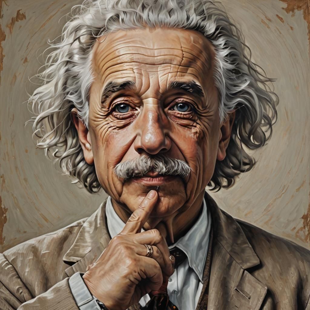 Einstein Portrait in Oil Painting Style