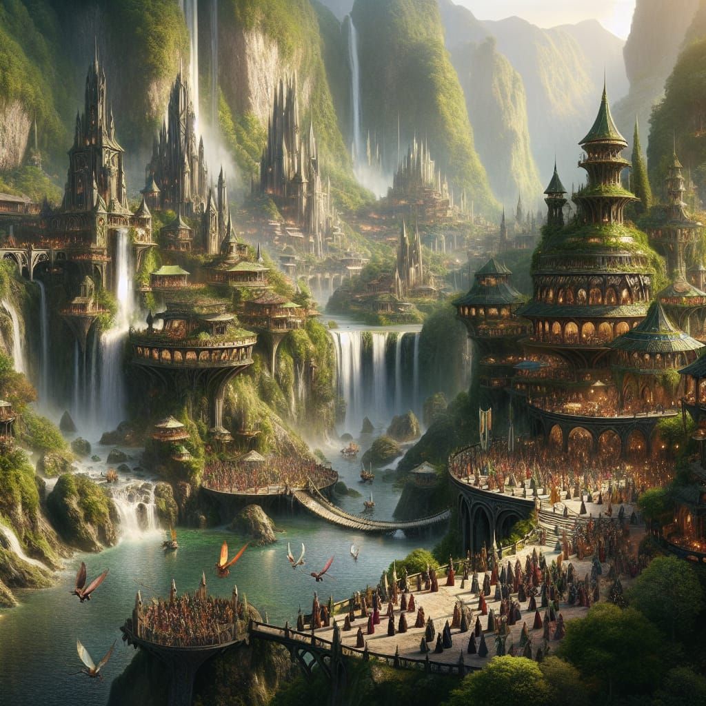 Picturesque Elven City in Verdant Valley