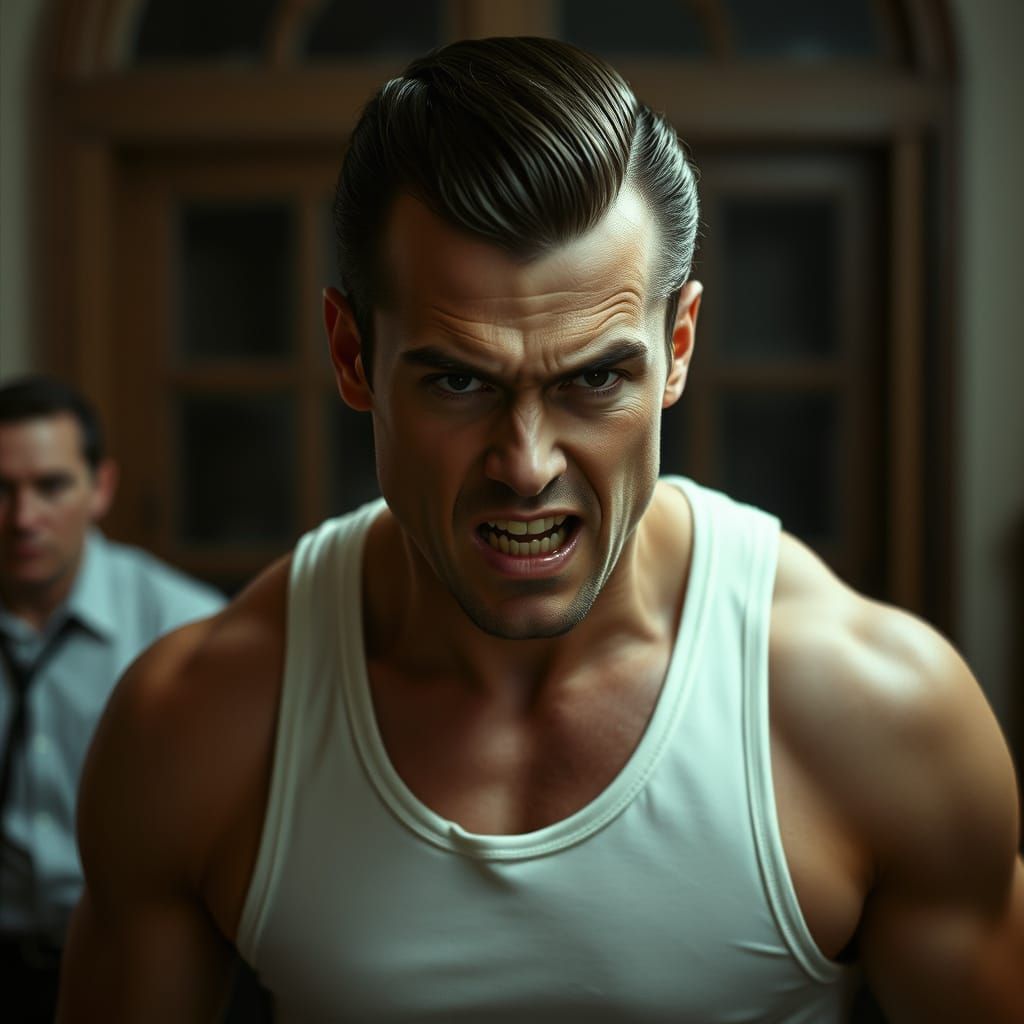 Gritty Film Noir Irish Gangster with a Wild Look