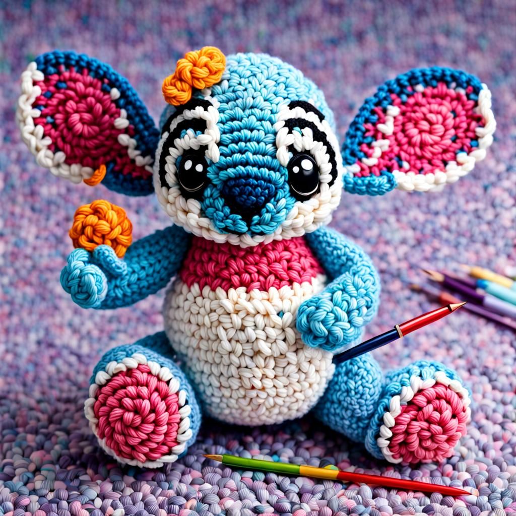 Detailed Crochet Stitch Amigurumi, Macro Photography