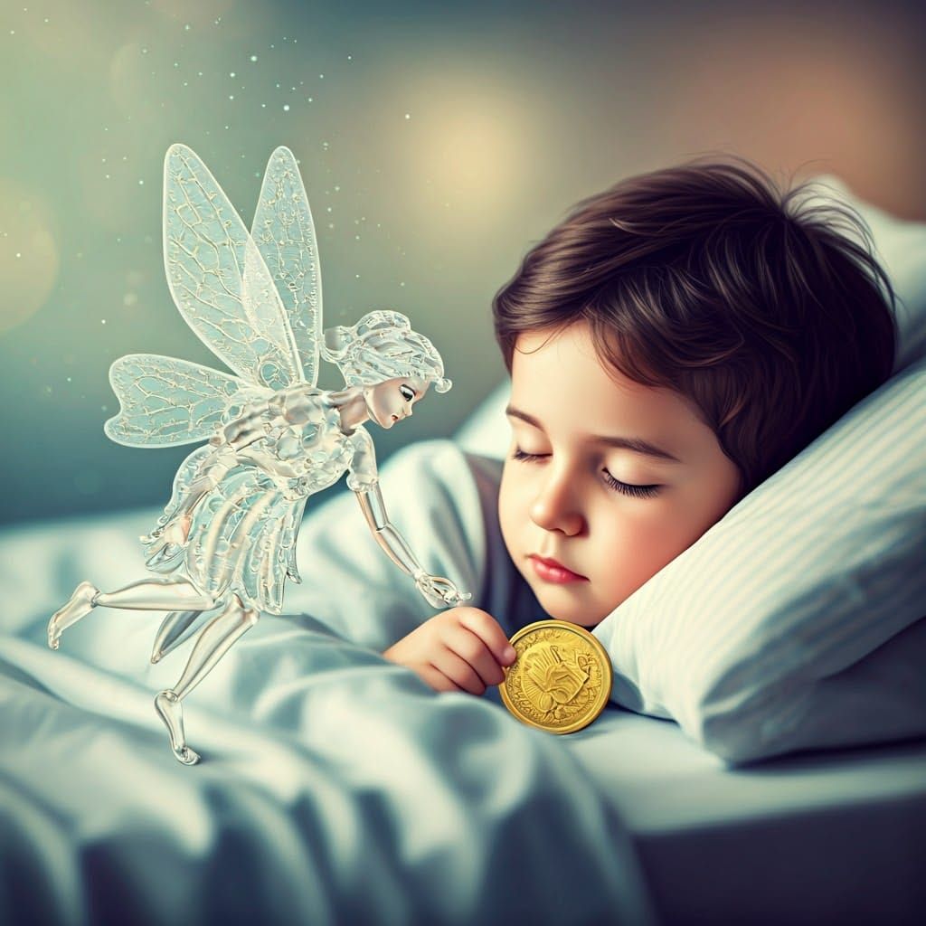 Tooth Fairy Brings Golden Coin: Scrapbook Layout